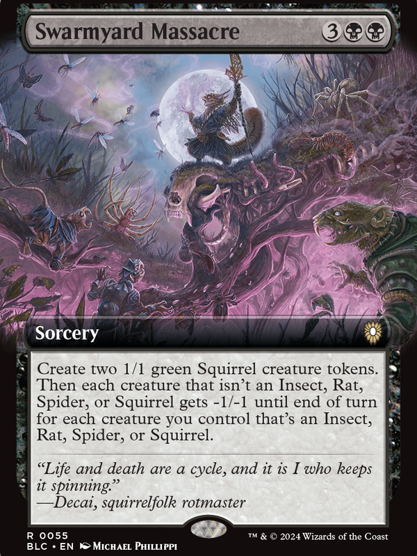 Swarmyard Massacre (Extended Art) (BLC-055) - Bloomburrow Commander: (Extended Art)