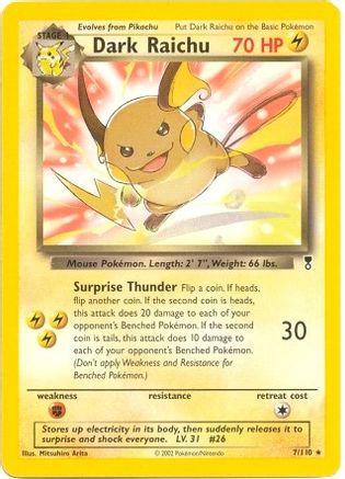 Dark Raichu (WotC Legendary Collection) (7/110) [Deck Exclusives] Normal - Rare