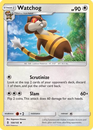 Watchog (108/145) [SM  Guardians Rising] Reverse Holofoil - Uncommon