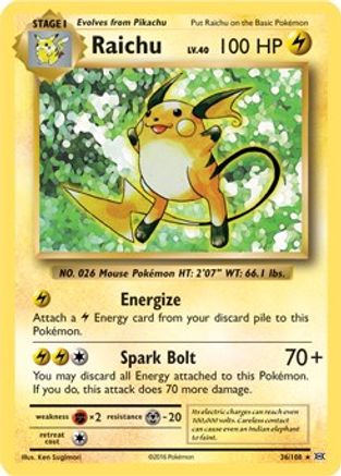 Raichu (XY Evolutions) (036/108) [Deck Exclusives] Normal - Rare