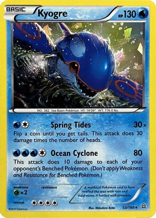 Kyogre (Cracked Ice Holo) (53/160) [Deck Exclusives] Holofoil - Holo Rare