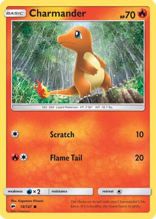 Charmander (018/147) [SM  Burning Shadows] Reverse Holofoil - Common