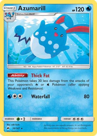 Azumarill (035/147) [SM  Burning Shadows] Reverse Holofoil - Rare