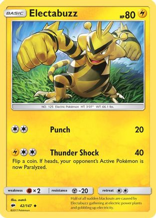 Electabuzz (42/147) [SM  Burning Shadows] Normal - Uncommon