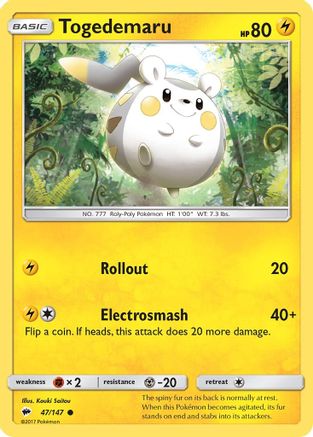 Togedemaru (047/147) [SM  Burning Shadows] Normal - Common