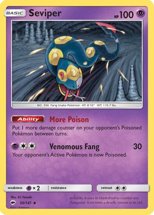 Seviper (050/147) [SM  Burning Shadows] Normal - Uncommon