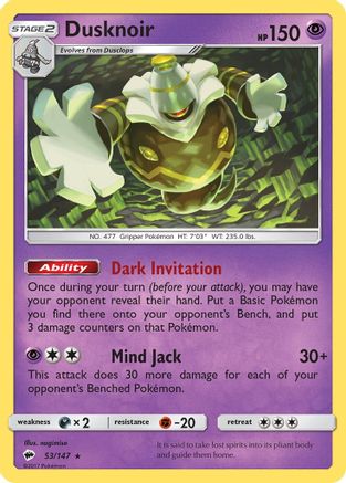 Dusknoir (053/147) [SM  Burning Shadows] Holofoil - Holo Rare