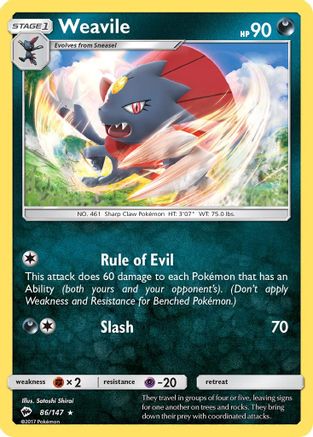 Weavile (86/147) [SM  Burning Shadows] Normal - Rare