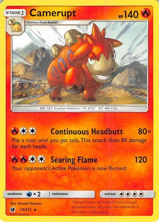 Camerupt (14/111) [SM  Crimson Invasion] Reverse Holofoil - Rare
