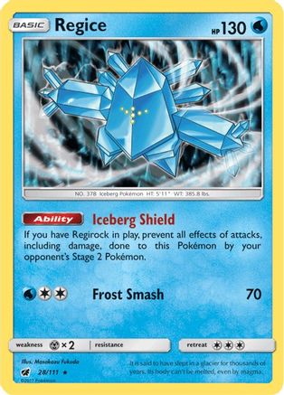 Regice (028/111) [SM  Crimson Invasion] Reverse Holofoil - Holo Rare