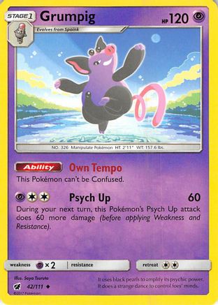 Grumpig (042/111) [SM  Crimson Invasion] Reverse Holofoil - Uncommon