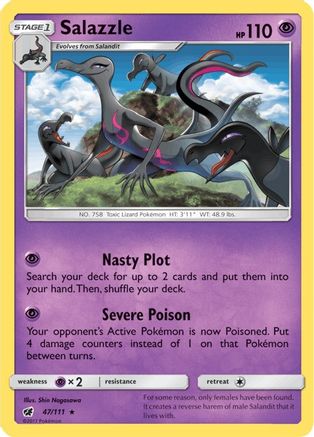 Salazzle (047/111) [SM  Crimson Invasion] Reverse Holofoil - Holo Rare