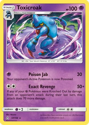 Toxicroak (57/156) [SM  Ultra Prism] Reverse Holofoil - Rare