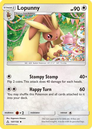 Lopunny (107/156) [SM  Ultra Prism] Normal - Uncommon