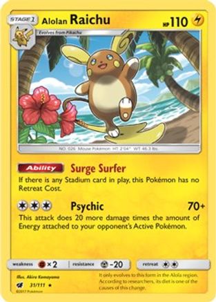Alolan Raichu (SM Crimson Invasion) (031/111) [Deck Exclusives] Normal - Rare