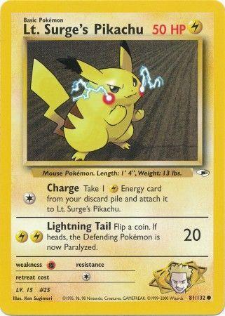 Lt. Surge's Pikachu (081/132) [Gym Heroes] Unlimited - Common
