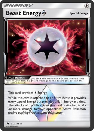 Beast Energy Prism Star (117/131) [SM  Forbidden Light] Holofoil - Prism Rare