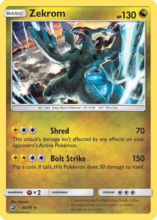 Zekrom (046/70) [Dragon Majesty] Holofoil - Holo Rare