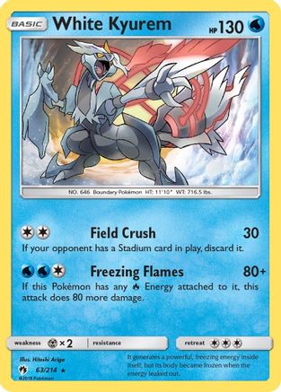 White Kyurem (63/214) [SM  Lost Thunder] Reverse Holofoil - Holo Rare