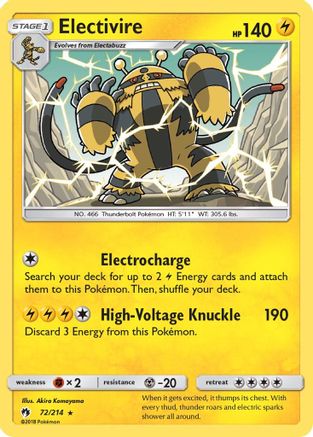 Electivire (72/214) [SM  Lost Thunder] Normal - Rare