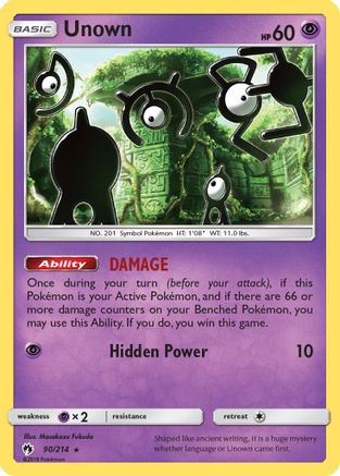 Unown (090/214) [SM  Lost Thunder] Reverse Holofoil - Rare