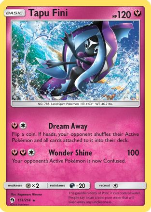 Tapu Fini (151/214) [SM  Lost Thunder] Reverse Holofoil - Holo Rare
