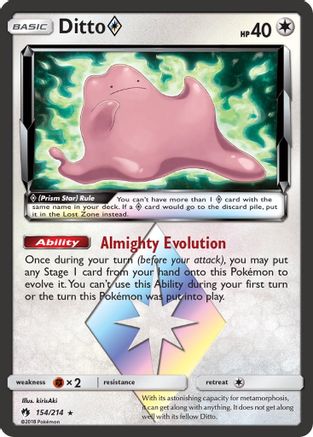 Ditto Prism Star (154/214) [SM  Lost Thunder] Holofoil - Prism Rare