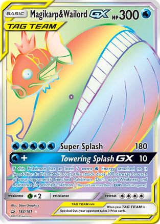 Magikarp & Wailord GX (Secret) (183/181) [SM  Team Up] Holofoil - Secret Rare