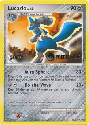 Lucario (Prerelease) [Staff] (53/127) [Diamond and Pearl Promos] Normal - Promo