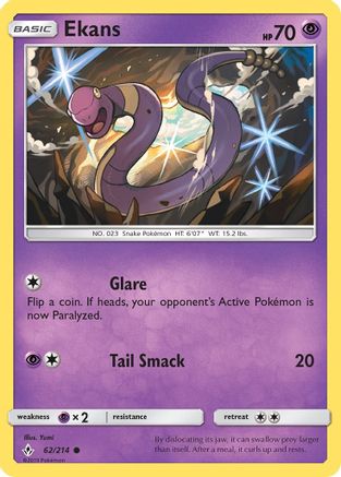 Ekans (062/214) [SM  Unbroken Bonds] Reverse Holofoil - Common