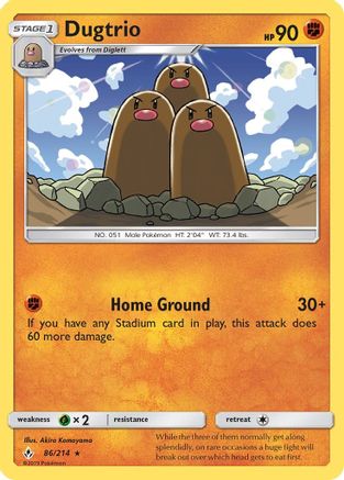 Dugtrio (86/214) [SM  Unbroken Bonds] Reverse Holofoil - Rare