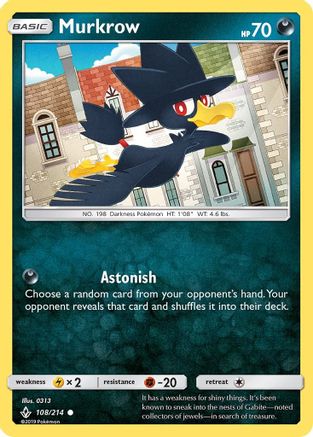 Murkrow (108/214) [SM  Unbroken Bonds] Normal - Common