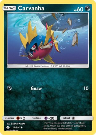 Carvanha (110/214) [SM  Unbroken Bonds] Reverse Holofoil - Common