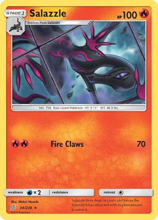 Salazzle (34/236) [SM  Unified Minds] Reverse Holofoil - Rare