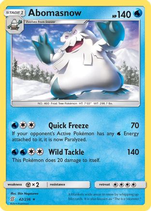 Abomasnow (42/236) [SM  Unified Minds] Reverse Holofoil - Rare