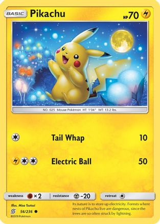 Pikachu (056/236) [SM  Unified Minds] Reverse Holofoil - Common