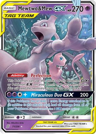 Mewtwo & Mew GX (071/236) [SM  Unified Minds] Holofoil - Ultra Rare