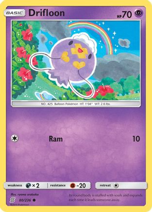 Drifloon (080/236) [SM  Unified Minds] Reverse Holofoil - Common