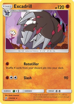 Excadrill (119/236) [SM  Unified Minds] Reverse Holofoil - Rare