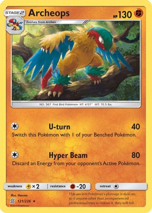 Archeops (121/236) [SM  Unified Minds] Reverse Holofoil - Rare