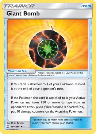 Giant Bomb (196/236) [SM  Unified Minds] Reverse Holofoil - Uncommon