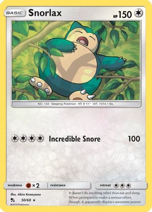 Snorlax (050/68) [Hidden Fates] Reverse Holofoil - Rare