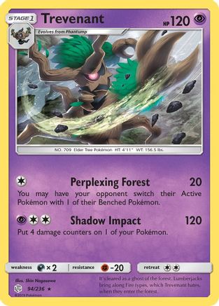Trevenant (94/236) [SM  Cosmic Eclipse] Reverse Holofoil - Rare