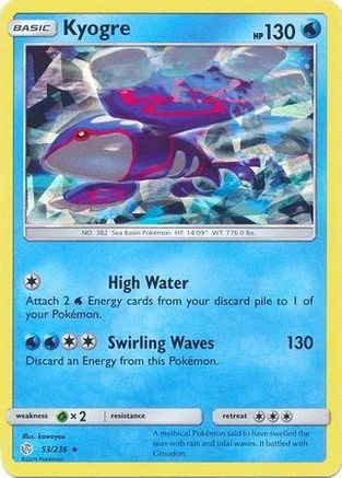 Kyogre (Cracked Ice Holo) (53/236) [Deck Exclusives] Holofoil - Holo Rare