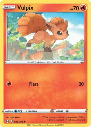 Vulpix (022/202) [SWSH01 Sword & Shield Base Set] Normal - Common