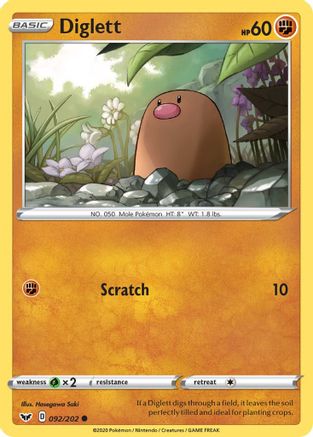 Diglett (092/202) [SWSH01 Sword & Shield Base Set] Normal - Common