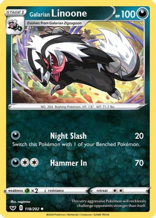 Galarian Linoone (118/202) [SWSH01 Sword & Shield Base Set] Normal - Uncommon