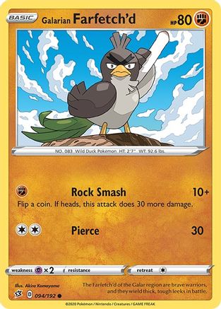 Galarian Farfetch'd (094/192) [SWSH02 Rebel Clash] Reverse Holofoil - Common