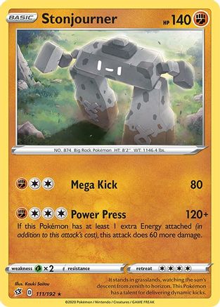 Stonjourner (111/192) [SWSH02 Rebel Clash] Reverse Holofoil - Holo Rare