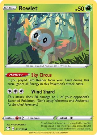 Rowlet (011/189) [SWSH03 Darkness Ablaze] Normal - Common